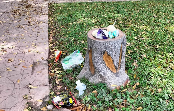 Cần bố trí thêm thùng rác có nắp đậy ở công viên Bạch Đằng